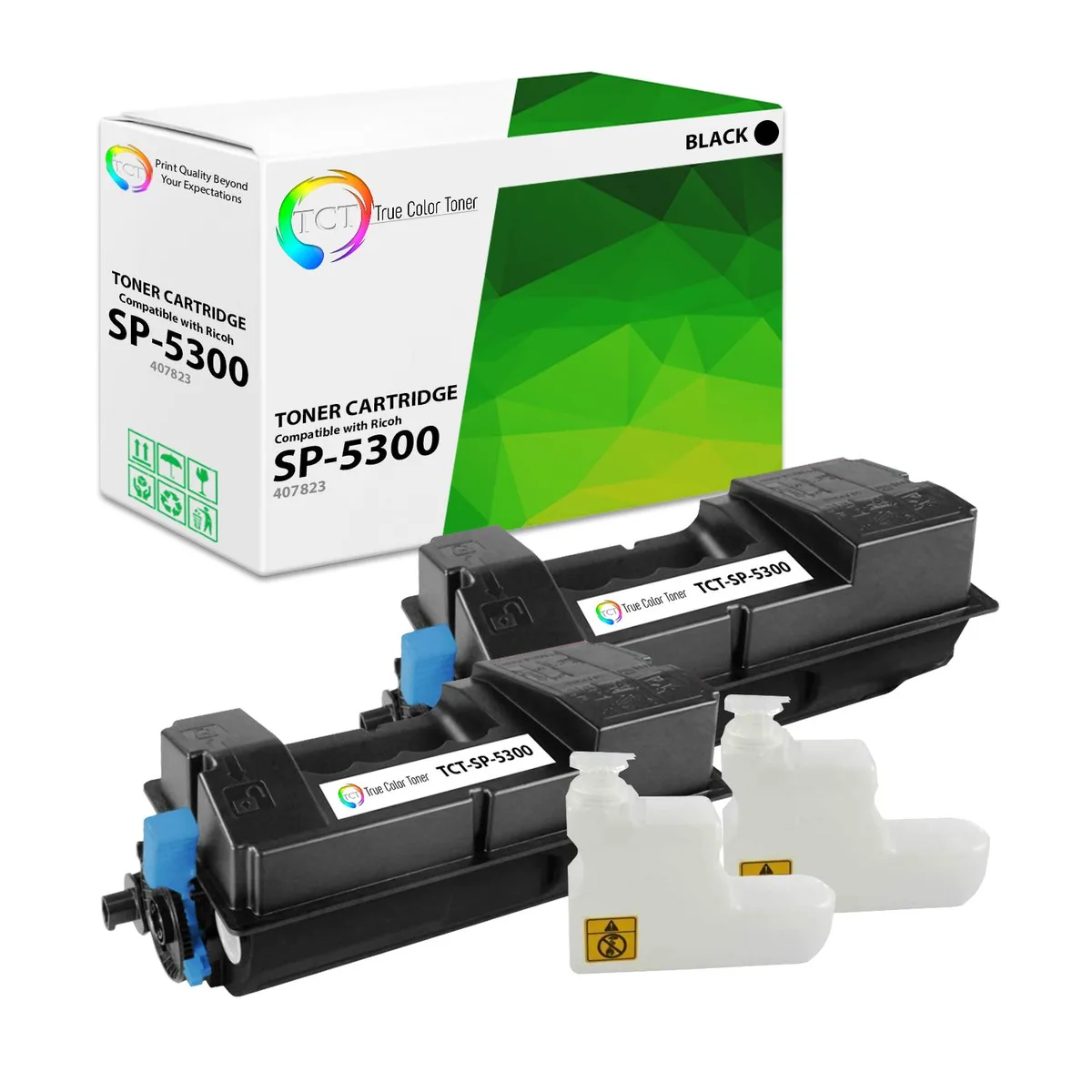 True Color Toner True Color Toner 407823 Black Toner Cartridge 2 Pack 25000 Pages — product photo