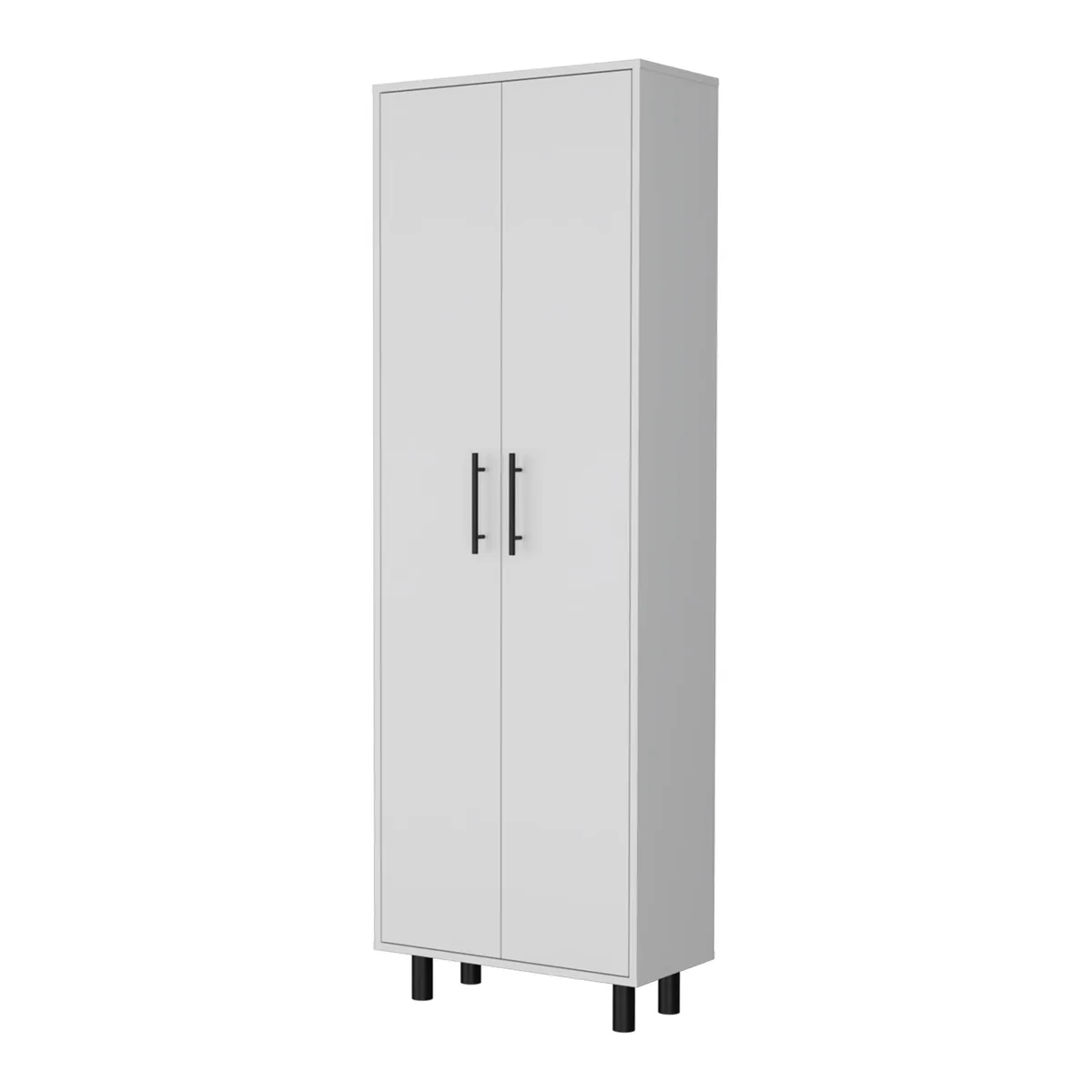 FM FURNITURE FM FURNITURE Oklahoma Tall Pantry Cabinet White 2-Door 5-Shelf Storage — product photo