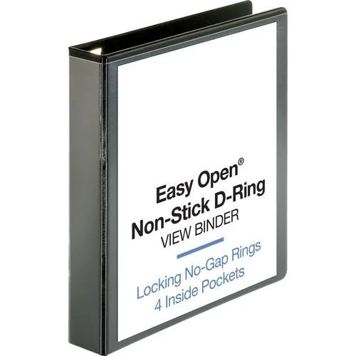 Business Source Business Source 26958 Locking D-Ring View Binder 1-1/2" Black — product photo