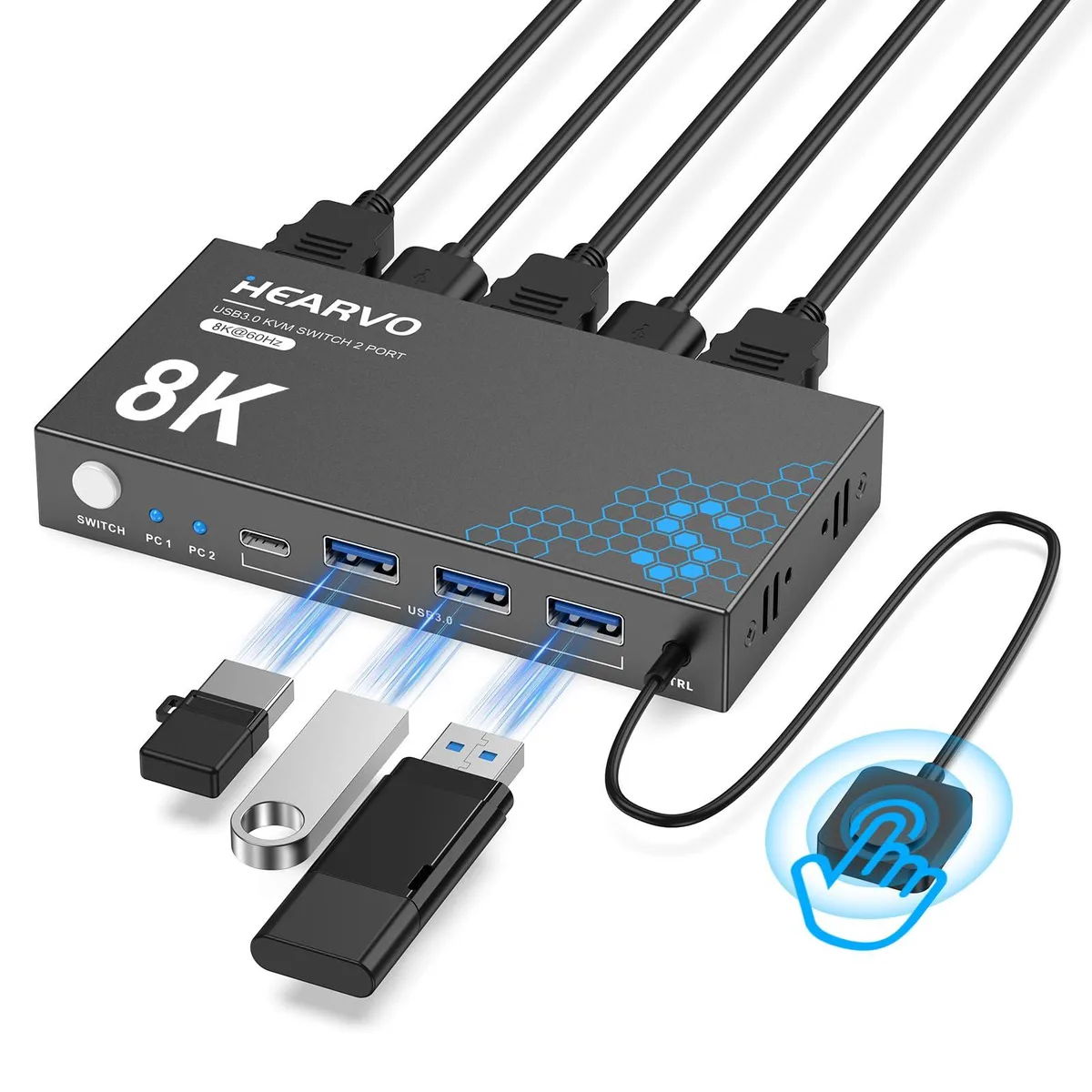  TRENDnet S7229H HDMI KVM Switch 8K@60Hz 2 Computers 1 Monitor — product photo