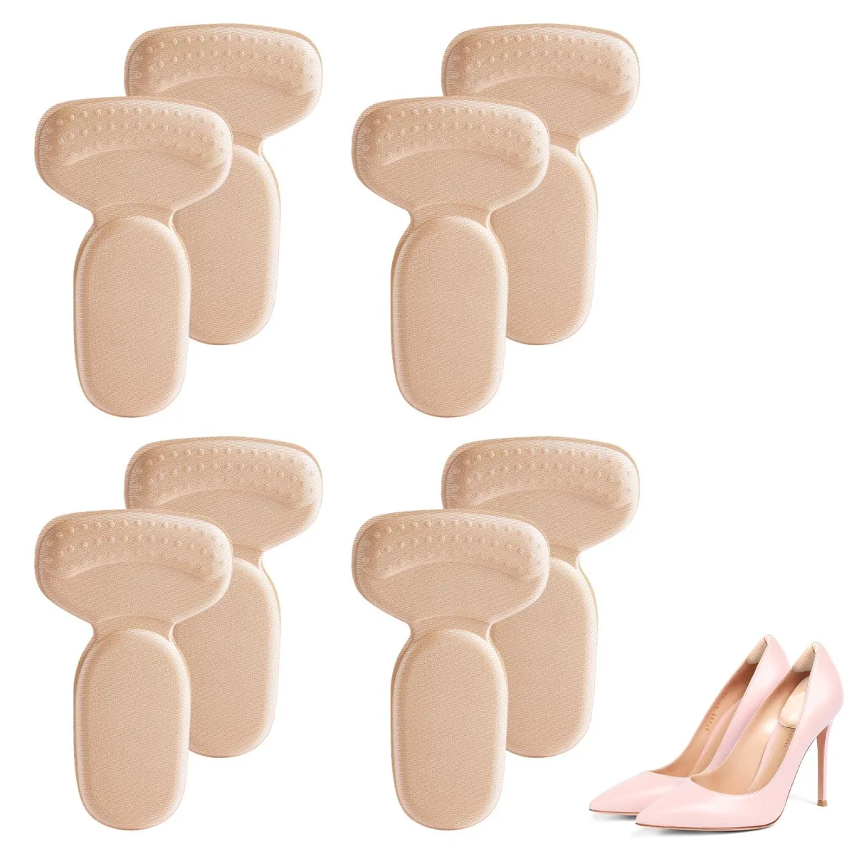  4 Pairs Anti Slip Heel Liners Black Unisex — product photo