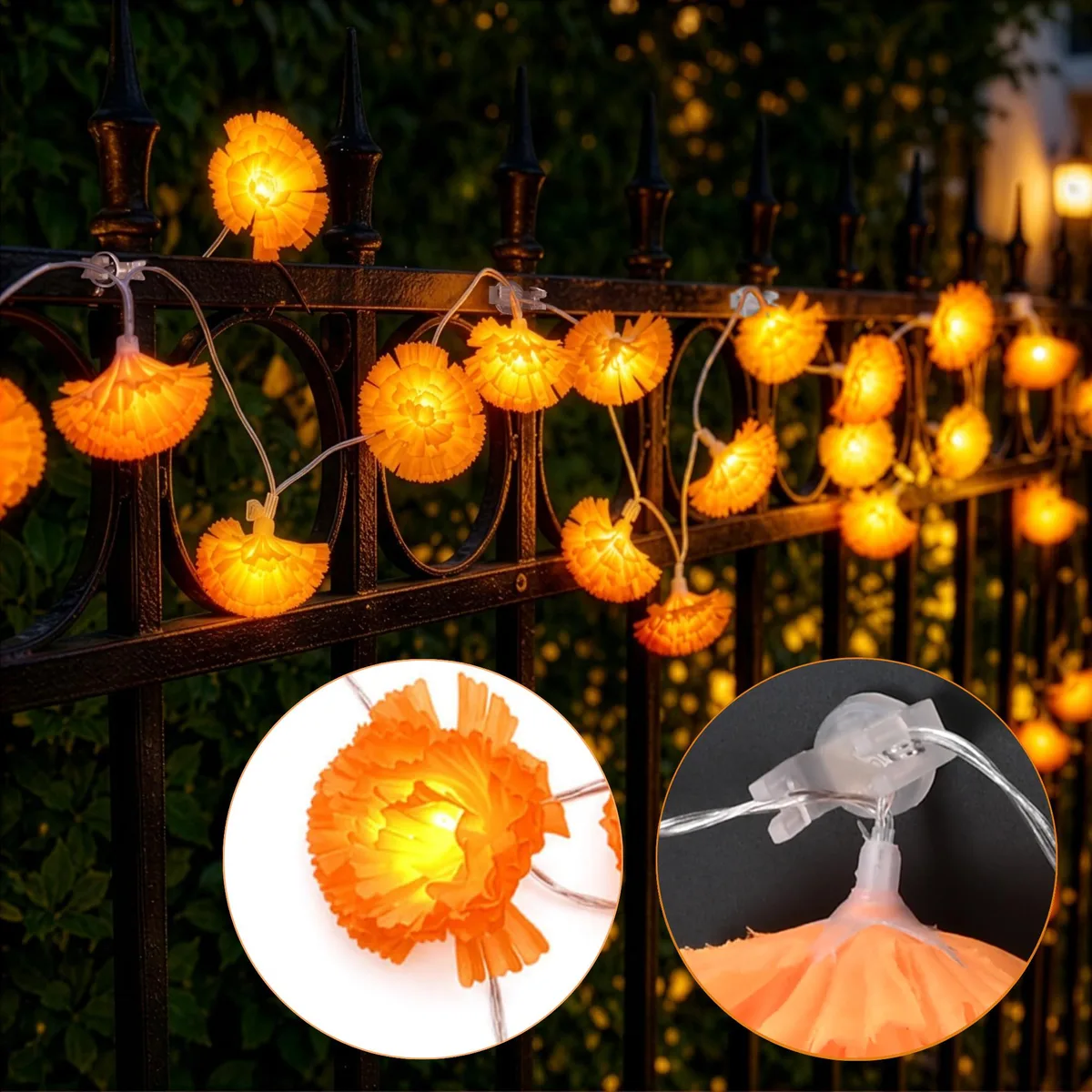 Yescom USA, Inc. Yescom USA, Inc. 60HALHOK067-WSJU-B 2×10 ft 20 LED string light with 100 magnetic U-clips — product photo