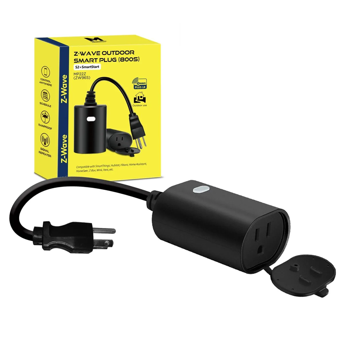  Minoston MP22Z Z-Wave 800 Outdoor Smart Plug 15A IP65 — product photo