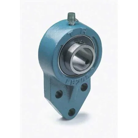 Blue cast-iron flange bracket bearing with three mount holes