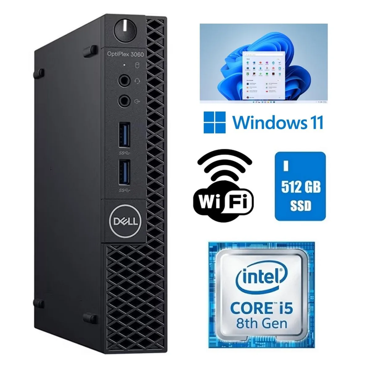 DELL DELL OptiPlex 3060 Micro i5-8500T 16GB DDR4 512GB SSD desktop PC — product photo