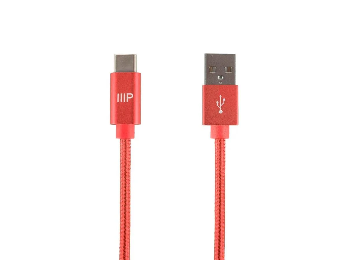 Monoprice Inc. Monoprice 138907 USB C to USB A 2.0 cable 1.5 ft Red — product photo