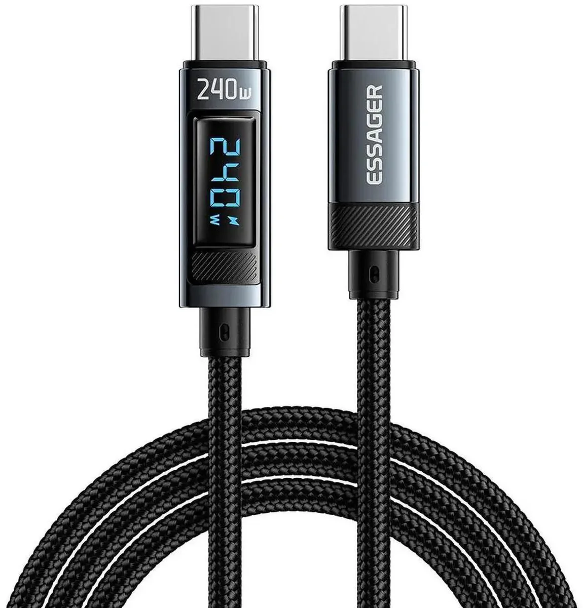 SMUGDESK SMUGDESK USB-C to USB-C PD 3.1 cable 240W 5A LED display E-Marker chip 480Mbps — product photo