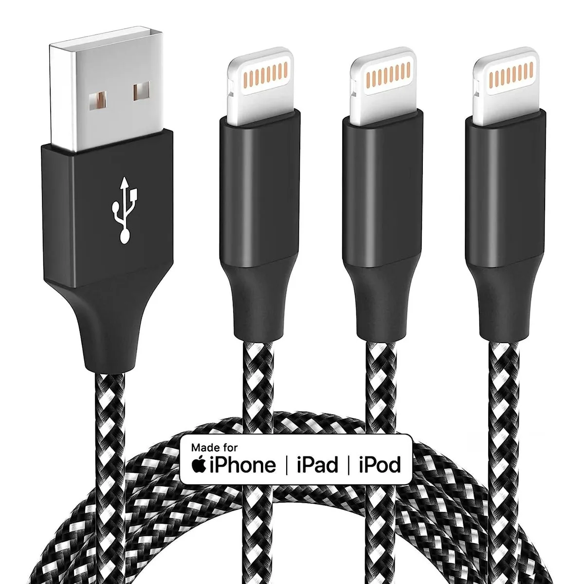KEHIPI KEHIPI iPhone Charger 3 Pack 10 ft Lightning Cable MFi Certified — product photo