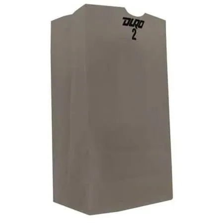 Flat-bottom white paper grocery bags in a 500-count pack