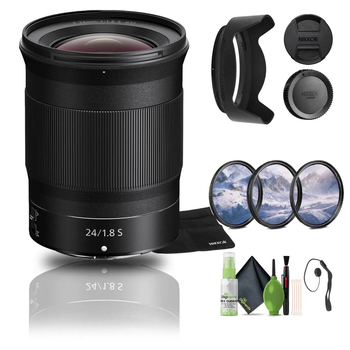 Nikon Inc Nikon NIKKOR Z 24mm f/1.8 S Lens 20080 Bundle with Filter Kit Cap Keeper Cleaning Kit — product photo