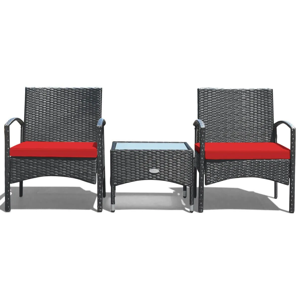 SlickBlue SlickBlue 3-Piece Wicker Patio Furniture Set Red — product photo