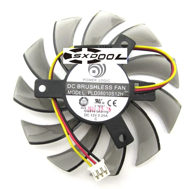 SXDOOL SXDOOL 75mm Graphics Card Cooling Fan PLD08010S12H 3-pin Grey — product photo