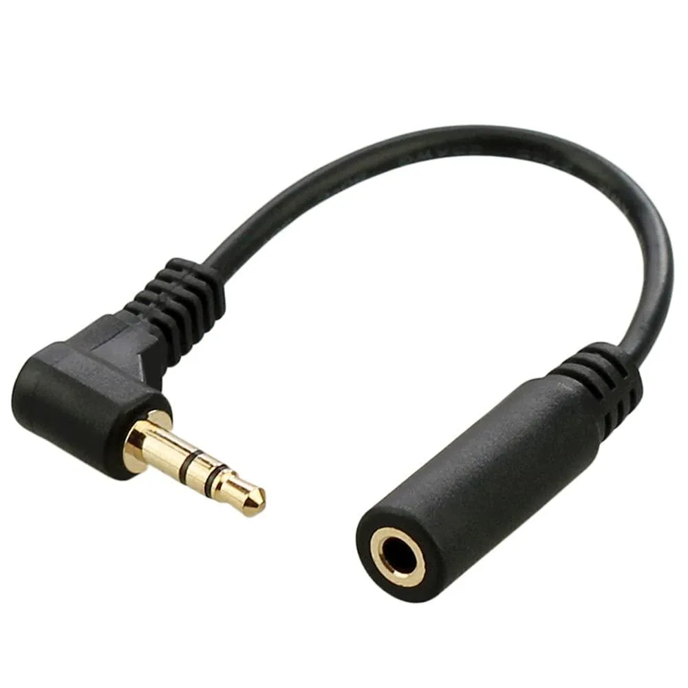 LORDWORLD LORDWORLD 90 Degree 3.5mm 3-Pole Audio Extension Cable 10cm Black — product photo