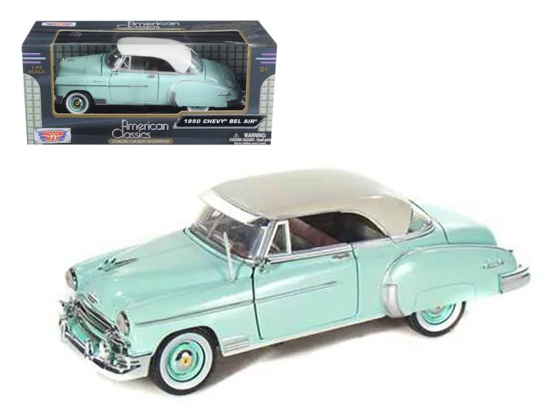 MOTORMAX MOTORMAX 1950 Chevrolet Bel Air Green with Cream Top 1/24 Diecast Model Car — product photo