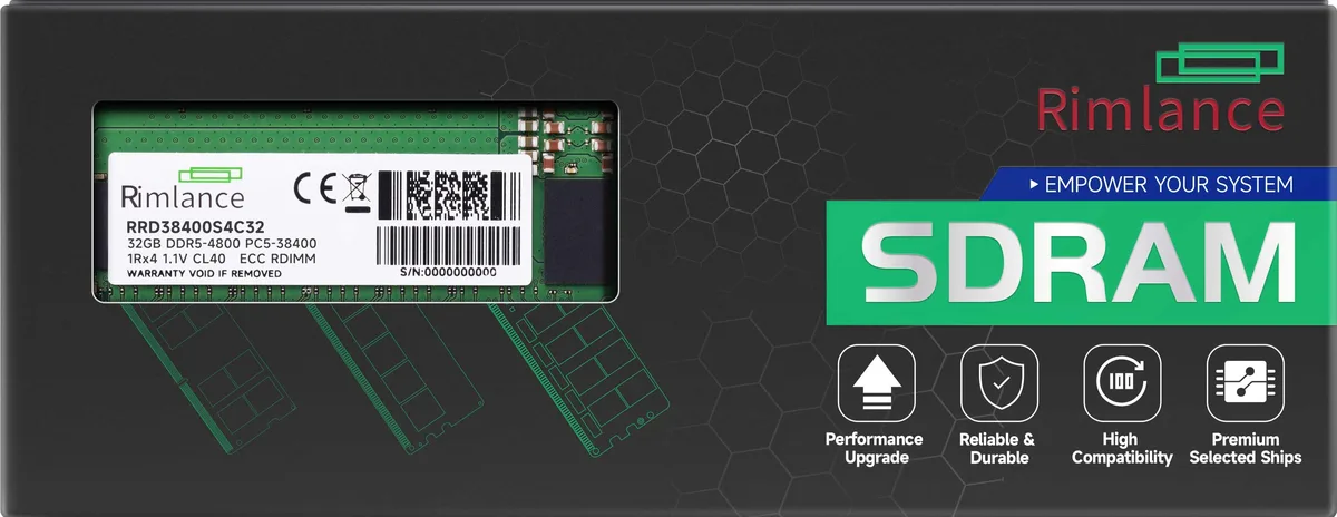 RIMLANCE RIMLANCE 32GB DDR5 4800 ECC Registered RDIMM CL40 1.1V — product photo