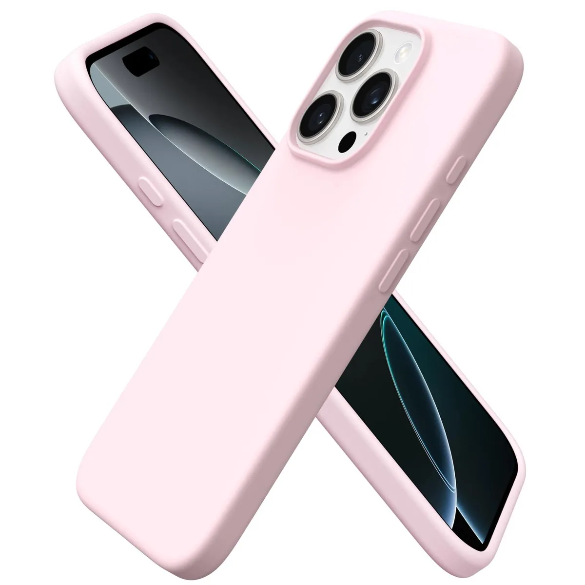  ORNARTO Liquid Silicone Case for iPhone 16 Pro (6.3 in) Chalk Pink — product photo
