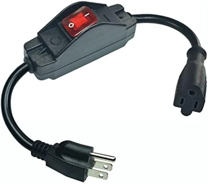 usbroway usbroway 40CM 14AWG 15A 125V 1875W Waterproof Switch Extension Cord — product photo