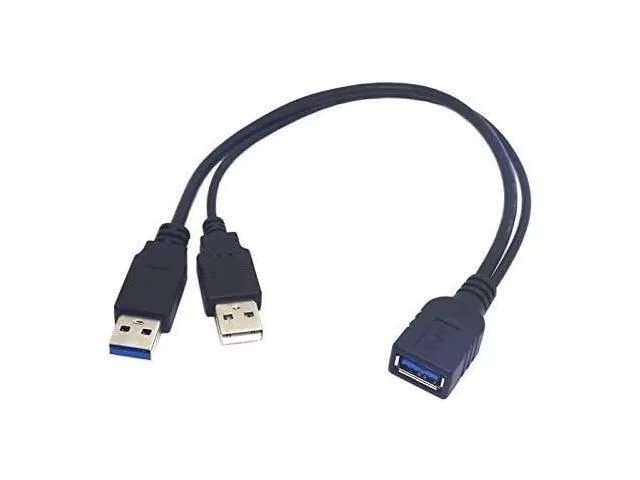 Manw Manw USB 3.0 Female to Dual USB Male Y Cable 20cm Black — product photo
