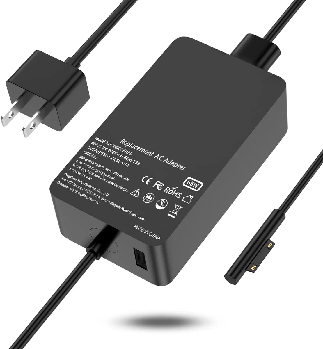 PISKEKAT PISKEKAT 65W-A1706 65W laptop charger with 5W USB port — product photo