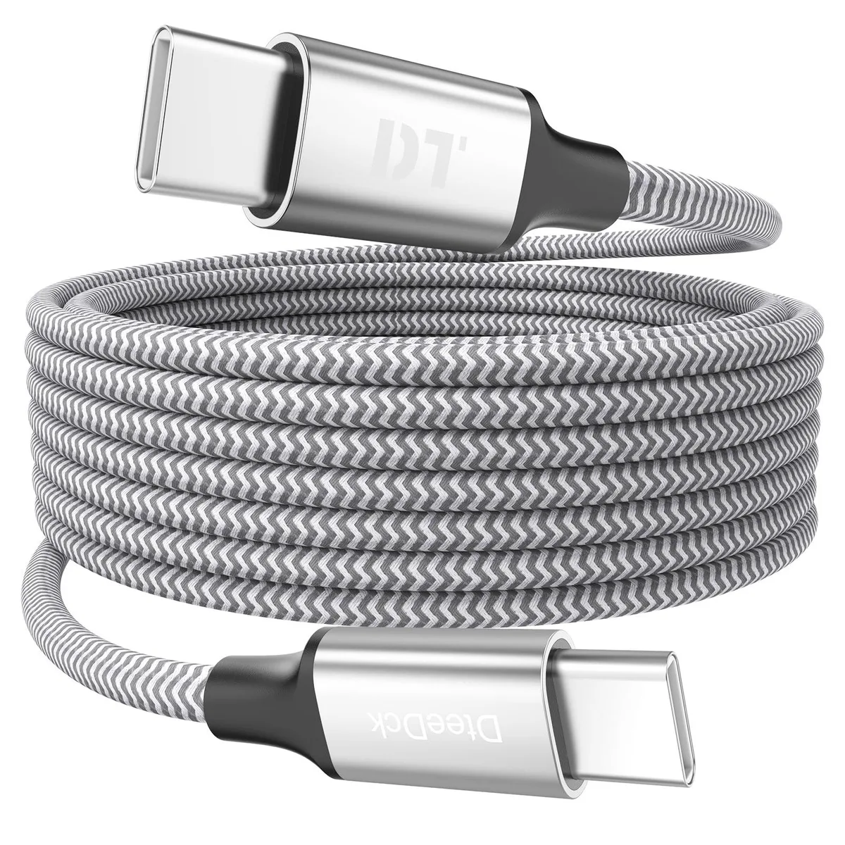 No Sew No Sew 15ft USB-C to USB-C Cable 60W Silver — product photo