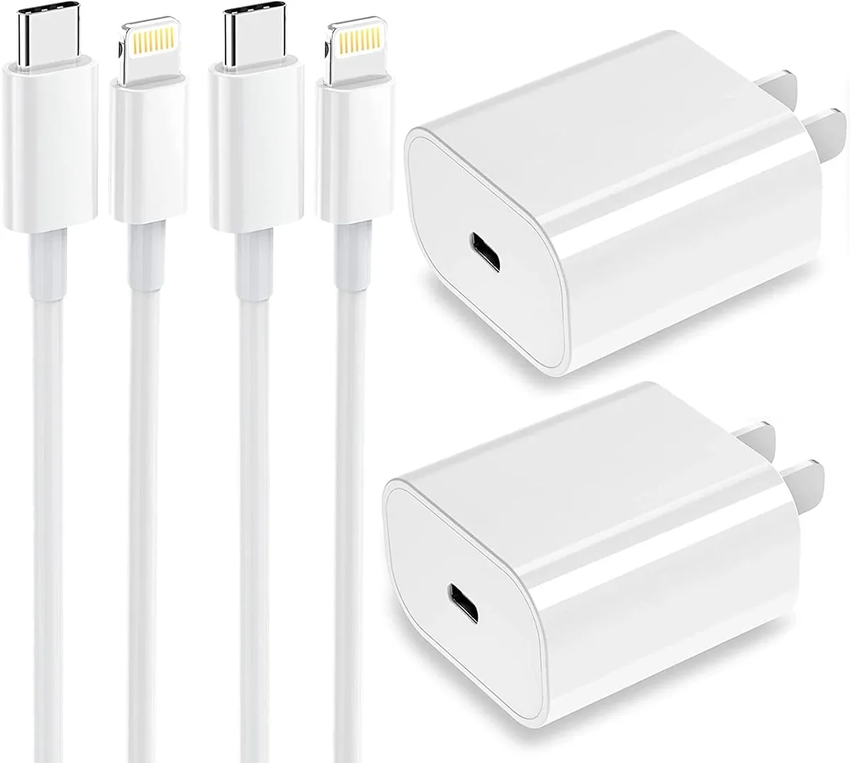 SMA SMA 20W USB-C PD Charger 2-Pack with 6ft Lightning Cables — product photo