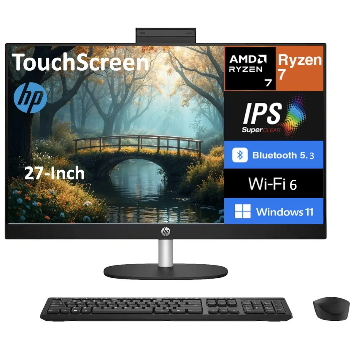 HP HP 27 All-in-One Ryzen 7 7730U 16GB 1TB SSD 27" Touch Windows 11 — product photo