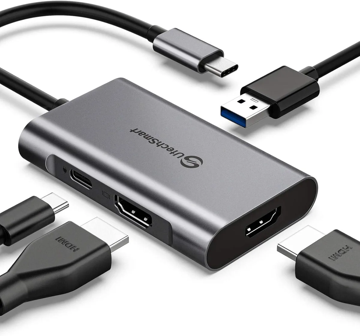 MCHOSE MCHOSE 4-in-1 USB Display Adapter Dual HDMI 4K 30Hz USB 3.0 100W PD — product photo