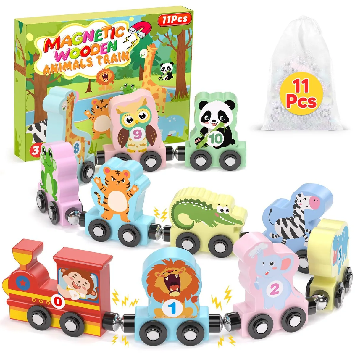 11 Pcs Magnetic Train Set Montessori Learning — product photo