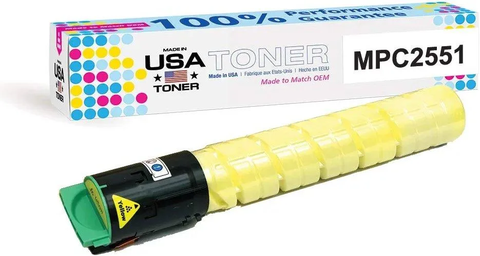 MADE IN USA TONER MADE IN USA TONER Yellow Toner Cartridge Ricoh MP C2051 C2551 9.5K Yield 1 Pack — product photo