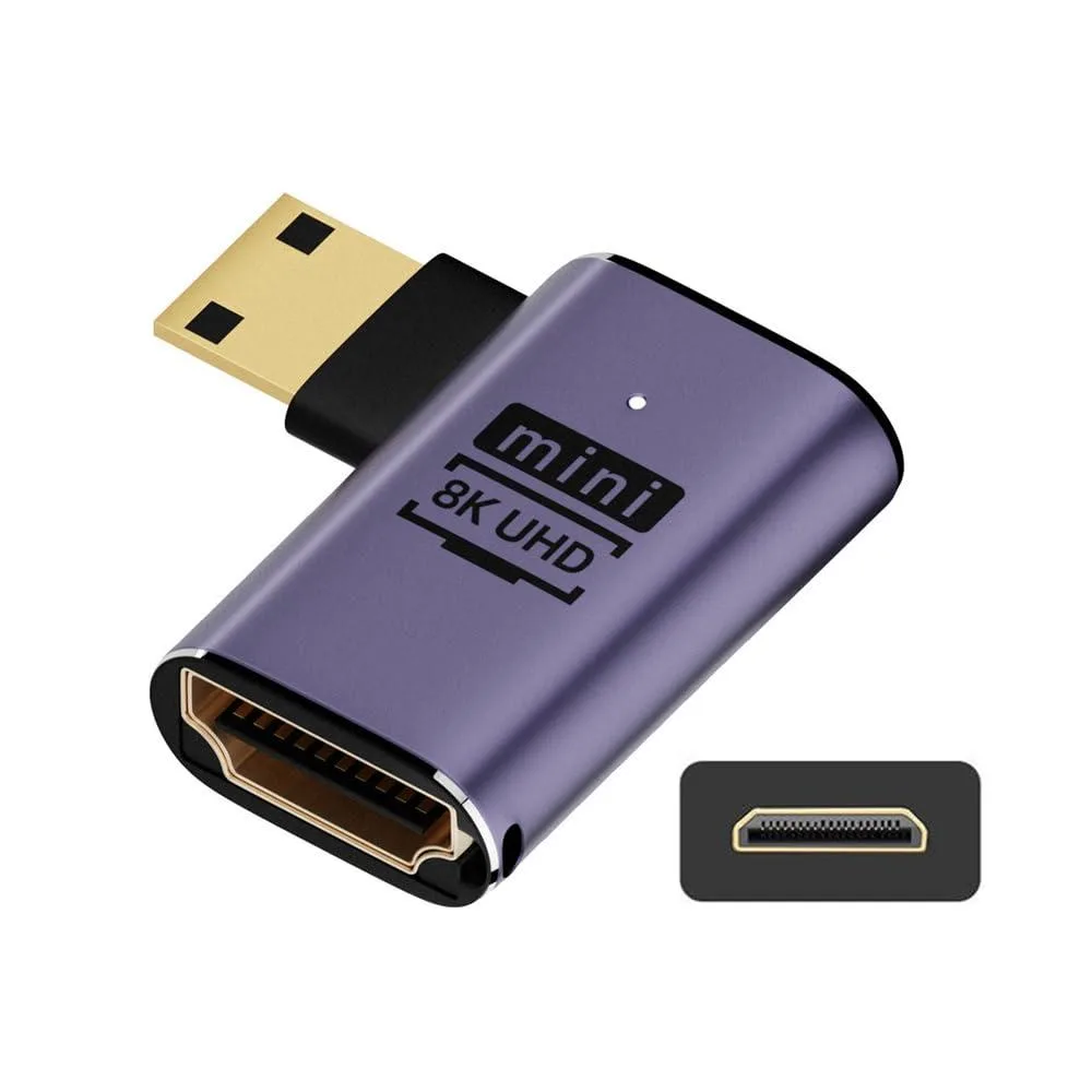 LORDWORLD LORDWORLD 8K Mini HDMI Male to HDMI 2.1 Female Angled Adapter 60Hz — product photo