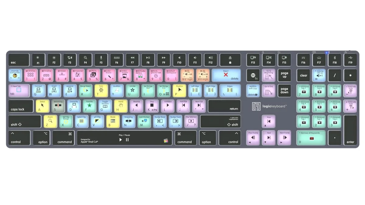 LogicKeyboard LogicKeyboard Titan Wireless Backlit Final Cut Pro 2 in 1 accessory — product photo