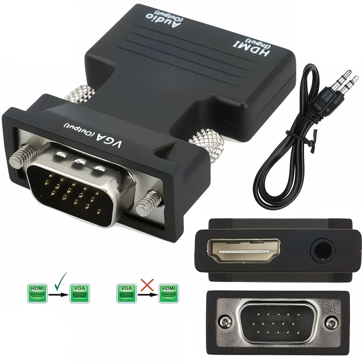 JacobsParts Inc. JacobsParts Inc. VDP-K HDMI Female to VGA Male Adapter 1080p 3.5mm Audio — product photo