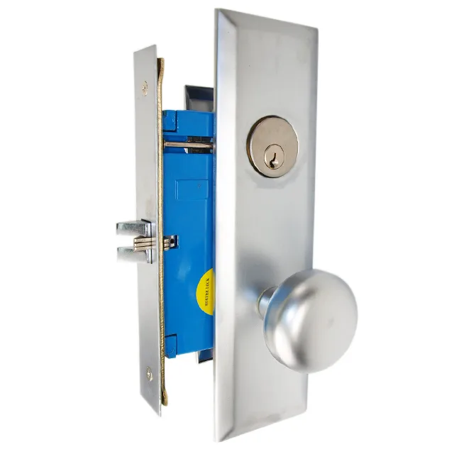 MAXTECH MAXTECH Satin Chrome Right Hand Mortise Lock Knob Storeroom 2-3/4" Backset — product photo