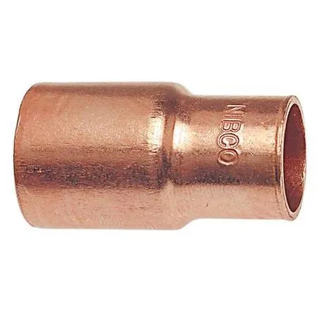 Copper straight reducing coupling with 2 in and 3/4 in ends