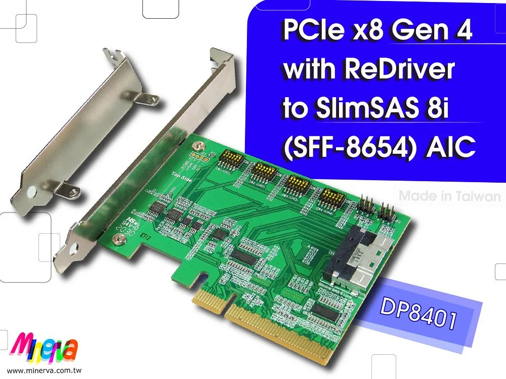 Innocard Innocard PCIe Gen4 x8 ReDriver to SlimSAS 8i EPYC 7000 gender changer — product photo