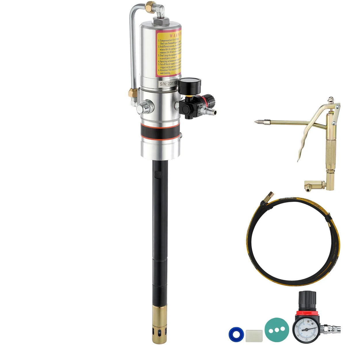 VEVOR VEVOR 50:1 Air Grease Pump 13 ft Hose 360° Swivel Gun FF-23 — product photo