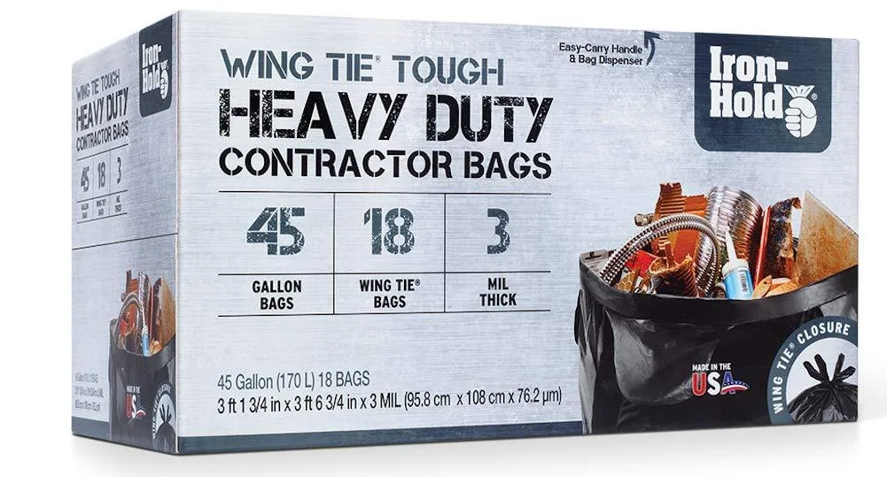  Baldwin 1416608 45 Gallon 18 Count 3.0 MIL Contractor Trash Bags White — product photo