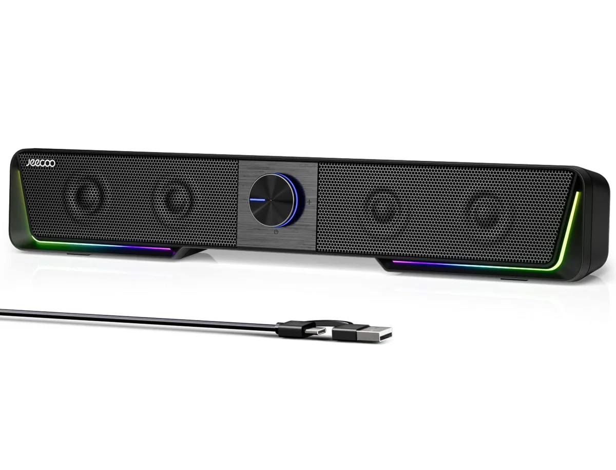  Jeecoo A40 Bluetooth Sound Bar USB-C Adapter 16.5in 10W — product photo