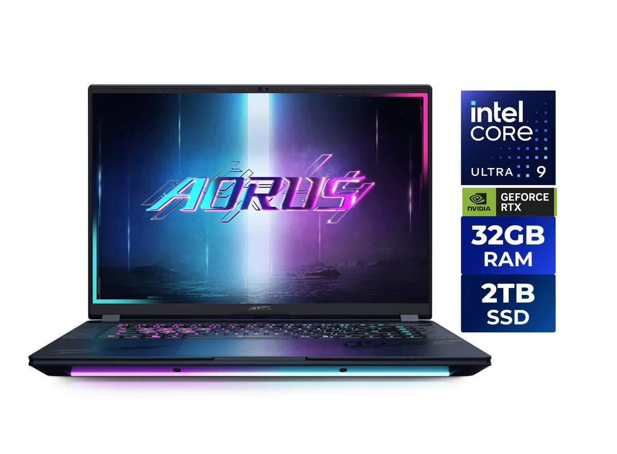 AORUS AORUS MASTER 16 BZHC6USE65SH gaming laptop Intel Core Ultra 9 275HX RTX 5090 32GB 2TB 240Hz — product photo