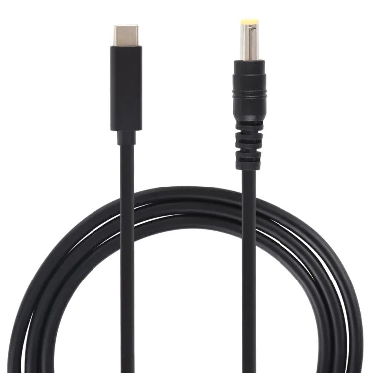 eForChina eForChina USB-C to 5.5 x 2.5mm Power Adapter Gender Changer 1.5m Black — product photo