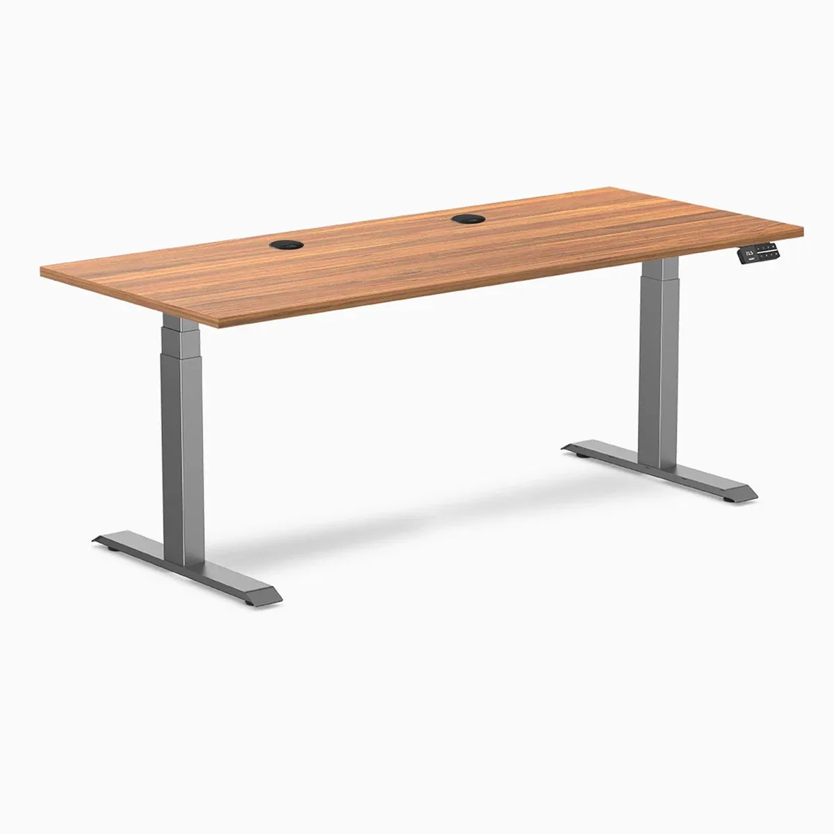 Desky Desky Dual Laminate Sit Stand Desk Prime Oak 70.9 x 29.5 in Space Gray — product photo