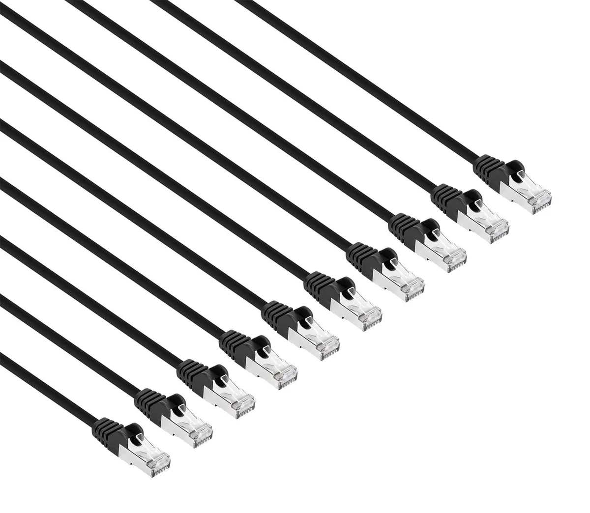 Intellinet Network Solutions Intellinet Cat8.1 U/FTP Slim Ethernet Cable 7 ft Black 10-Pack — product photo