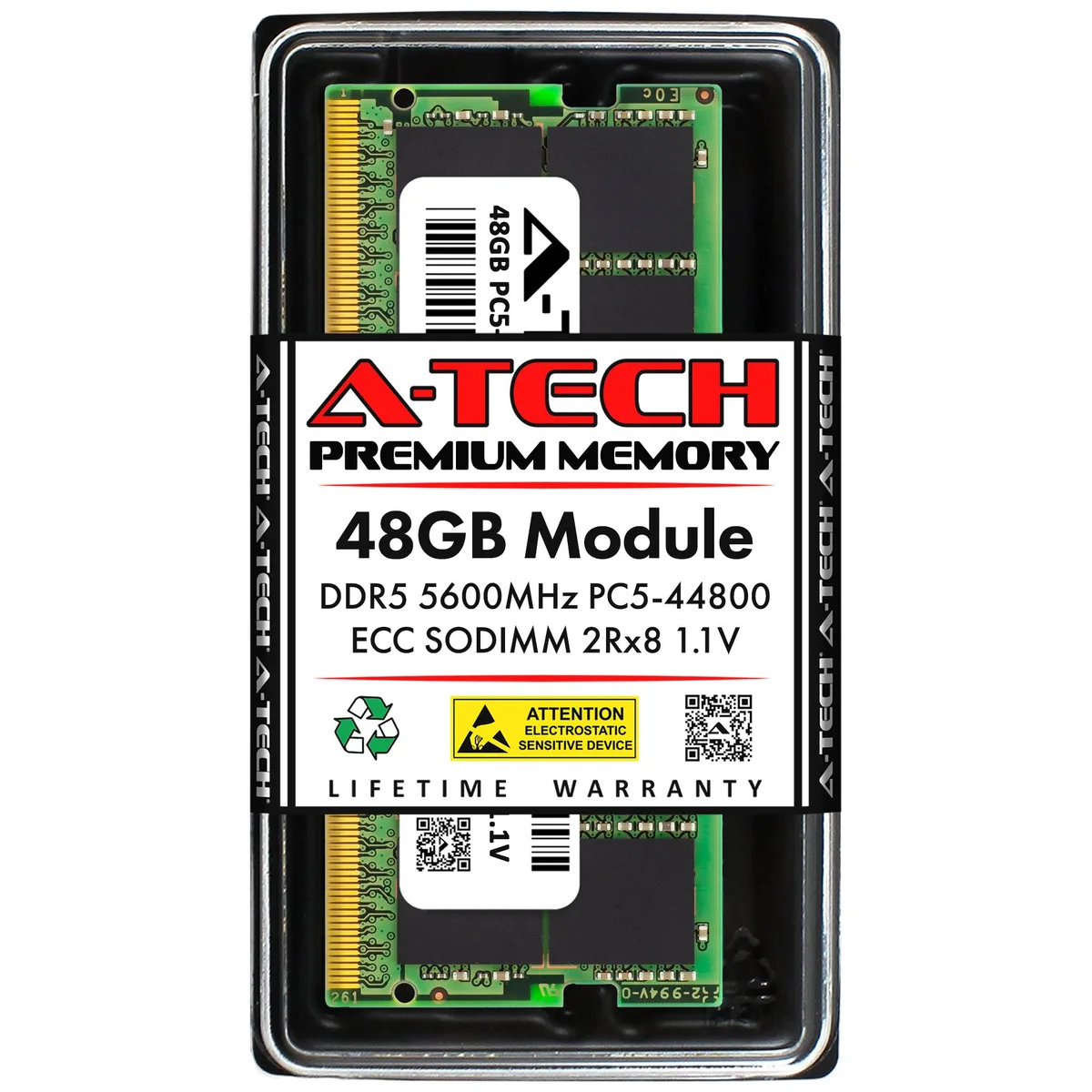 A-Tech A-Tech 48GB DDR5 5600 ECC SODIMM 2Rx8 Server RAM — product photo