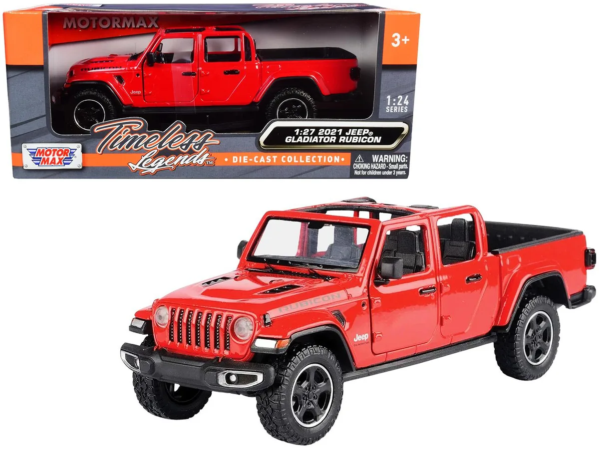 MOTORMAX MOTORMAX 2021 Jeep Gladiator Rubicon Open Top Red 1/24-1/27 Diecast Hobby Collectible — product photo