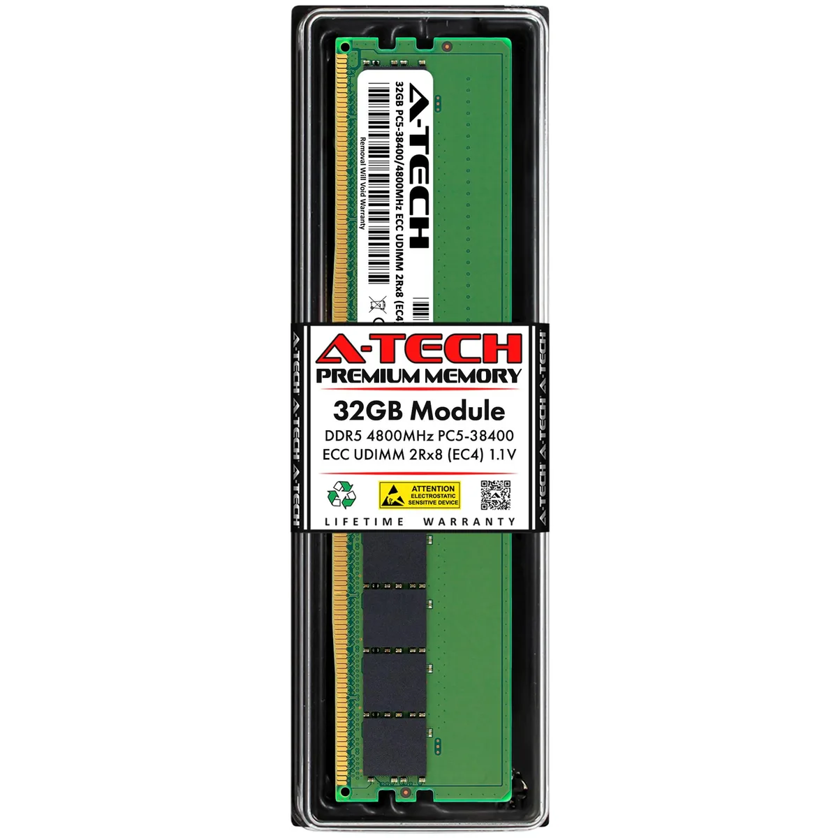 A-Tech A-Tech 32GB DDR5 4800MHz ECC UDIMM 2Rx8 1.10V Server Memory — product photo