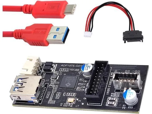 LORDWORLD LORDWORLD USB 3.0 19/20Pin to Dual 20Pin &amp; Type-E Adapter 5Gbps — product photo