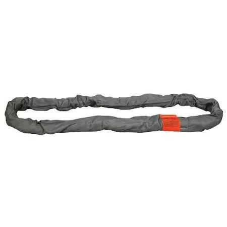 Grey endless polyester round sling 19 ft long 7/8 in diameter 62000 lb capacity