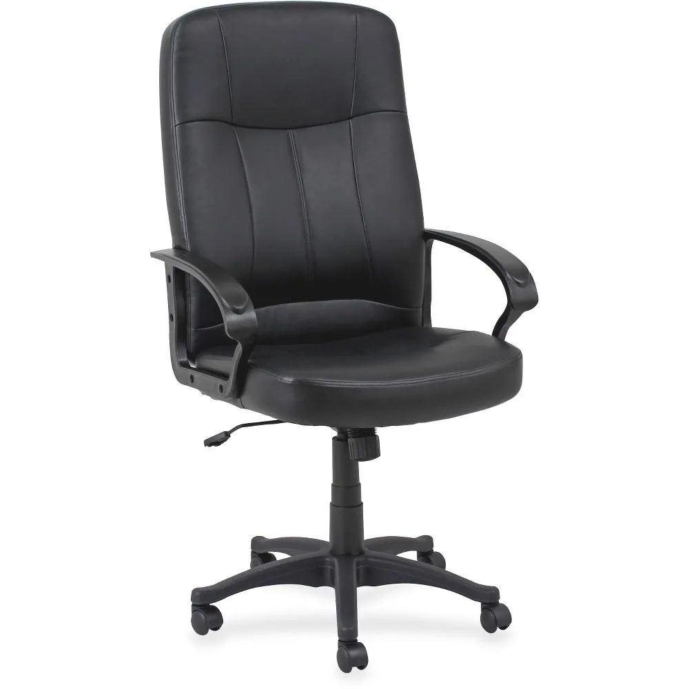 Lorell Lorell 60120 Executive High-Back Chair Black Leather 26x29-1/2x49-13/16 — product photo