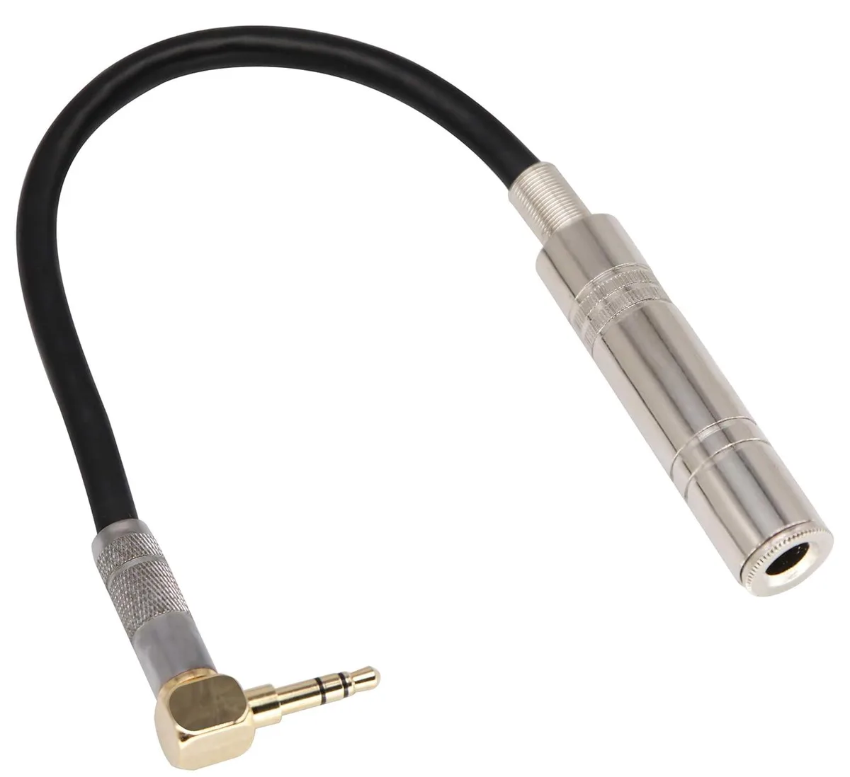 BFKK BFKK 90 Degree 3.5mm Male to 6.35mm Female Audio Adapter 24cm — product photo