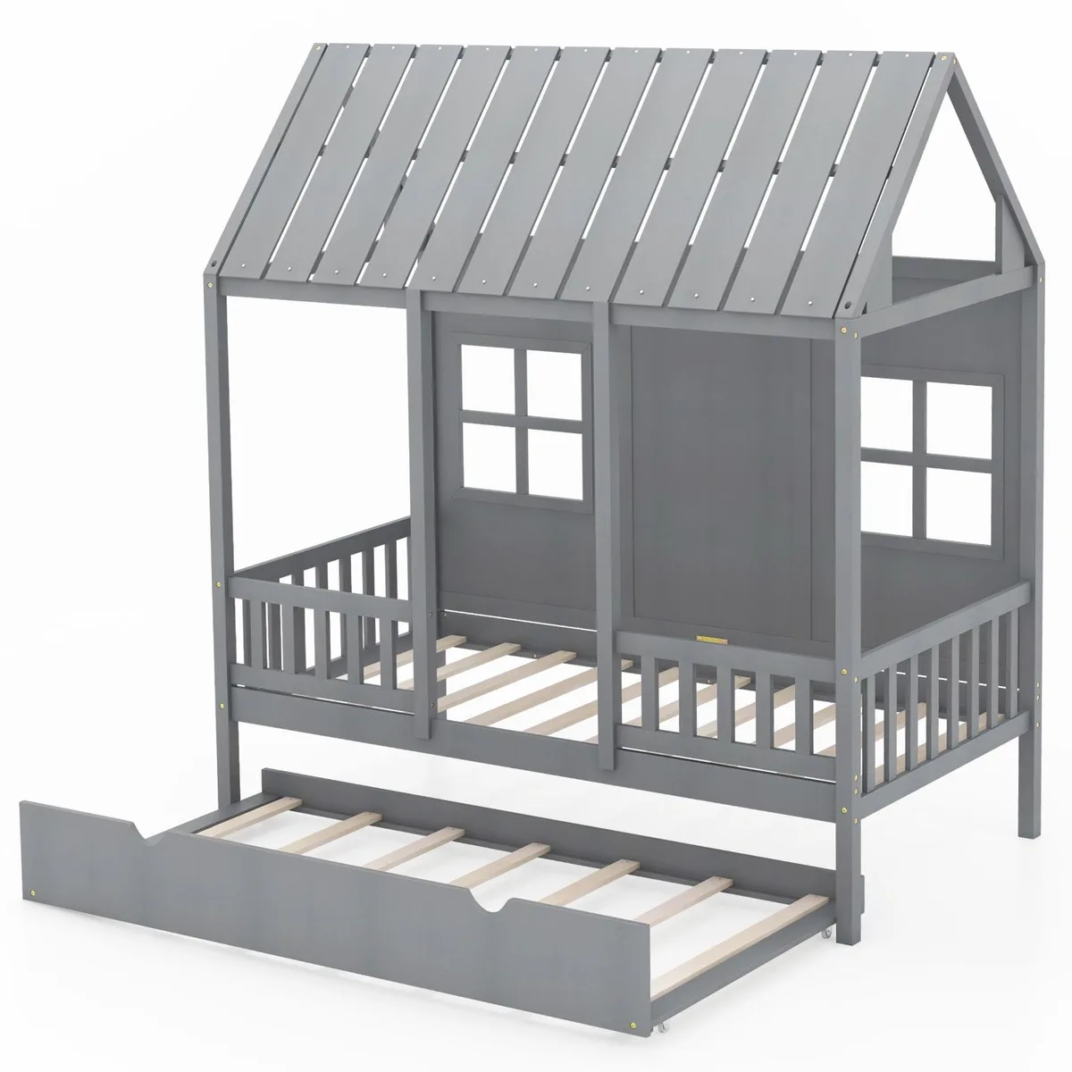 SlickBlue SlickBlue Twin House Bed with Trundle 82 Inch Roof — product photo